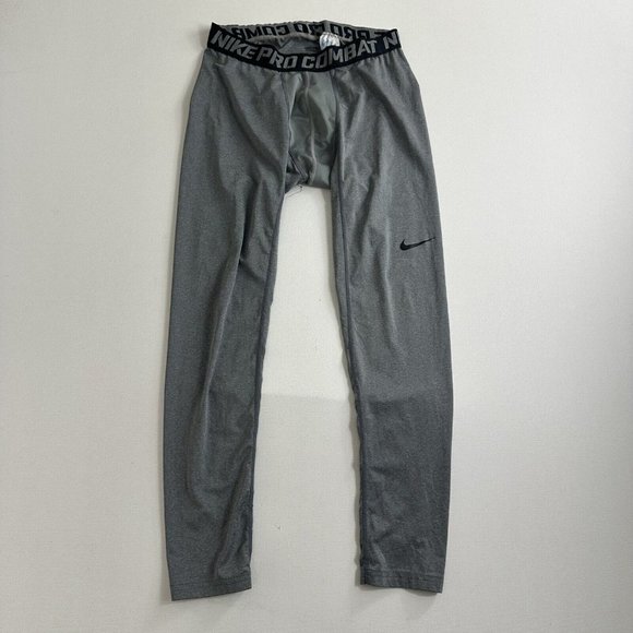 Nike‎ Pro Combat Compression Dri-Fit Gray Dry Gym Active Training Tights Mens XL - Picture 1 of 8